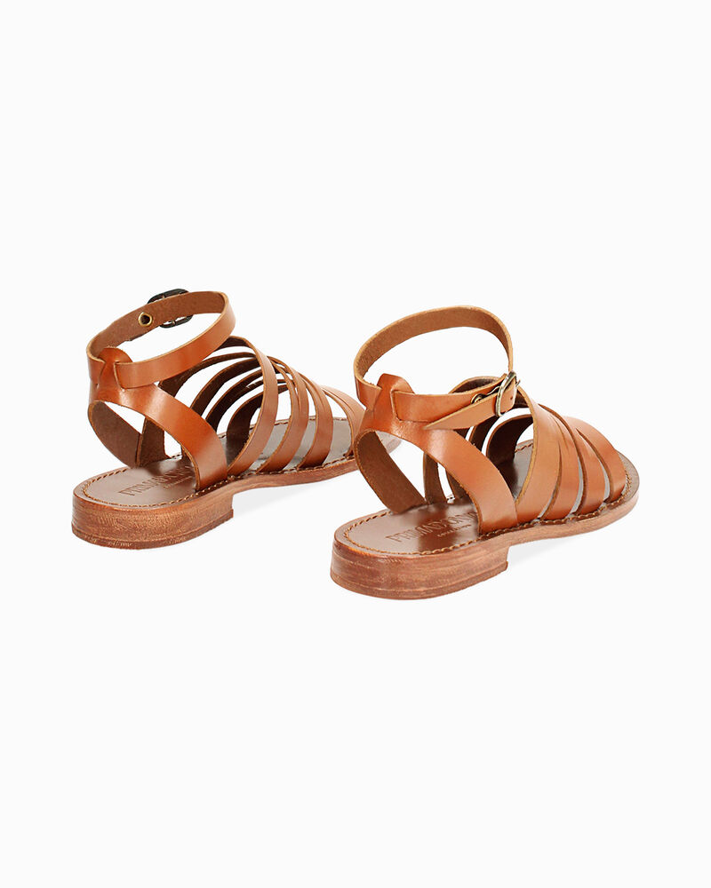 Sandali gladiatori cognac in vacchetta image number null