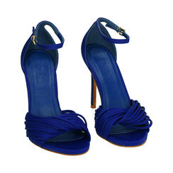 Sandales en lycra bleu, talon 10,5 cm , Primadonna, 192131028LYBLUE036, 002 preview