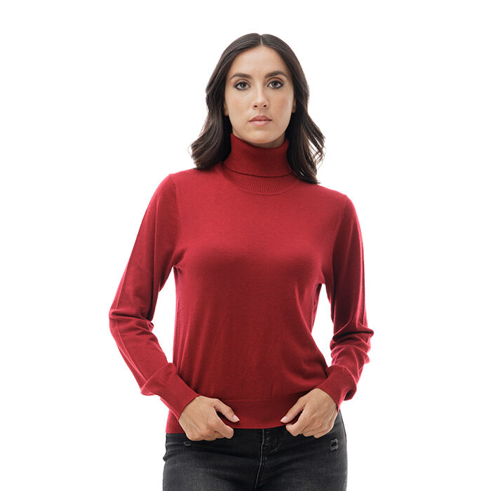 Pull bordeaux avec col roule Primadonna Collection