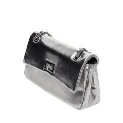 Borsa a tracolla laminata argento, Primadonna, 215124675LMARGEUNI, 002a