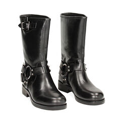 Biker negro de piel bajas, Primadonna, 23N520098PENERO035, 002 preview