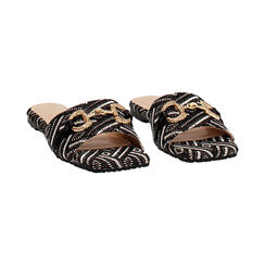 WOMEN SHOES FLAT RAFIA NERO, Primadonna, 254952506RFNERO036, 003 preview