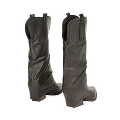 Stivali texani da donna in pelle lavata nera, Primadonna, 261020644PANERO036, 003 preview