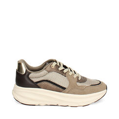 Sneakers marroni con suola in gomma alta 4 cm, Primadonna, 263824890EPMARR036, 001a