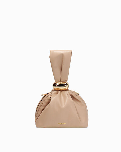 Mini bag beige con dettagli eleganti, BEIGE