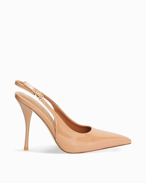 D&eacute;collet&eacute; slingback nude tacco 10 cm, NUDE