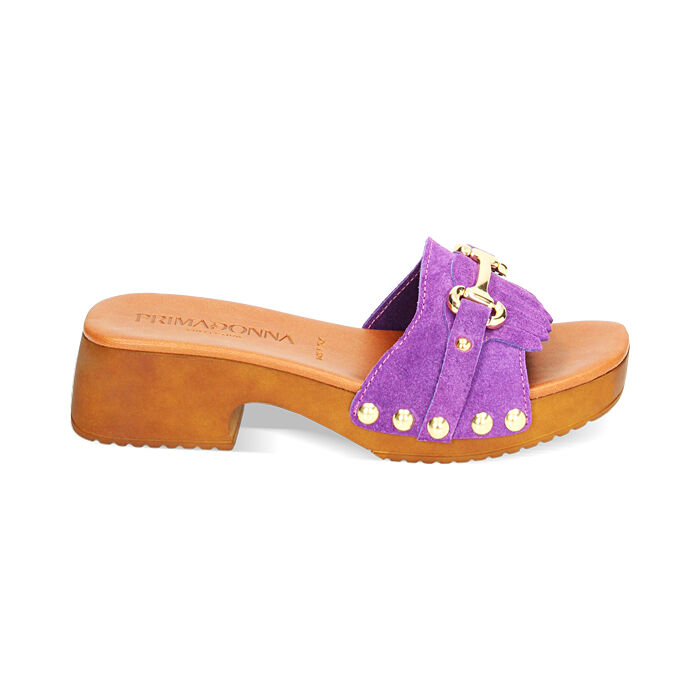 Zoccoli viola in camoscio, Primadonna, 234393820CMVIOL035
