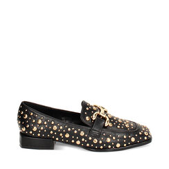 Mocassino nero borchiato basso, Primadonna, 244943801EPNERO036, 001a