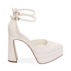 Décolleté platform bianche, tacco 12,5 cm, Primadonna, 212122102EPBIAN036, 001 preview