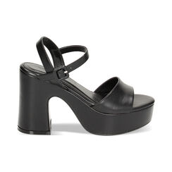 Sandali neri, tacco largo 10,5 cm, Ultime occasioni, 234972702EPNERO036, 001 preview
