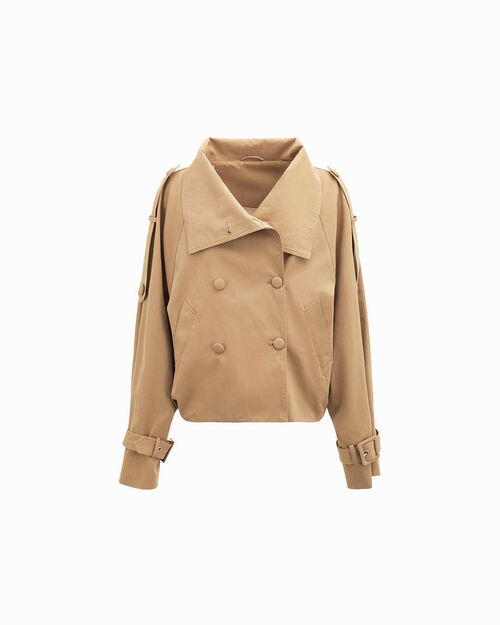 Trench beige oversize da donna, BEIGE
