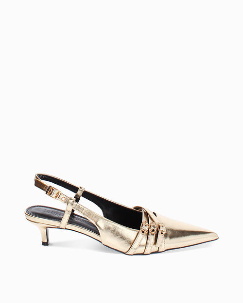 Escarpins slingback dor&eacute;s &eacute;l&eacute;gants, GOLD