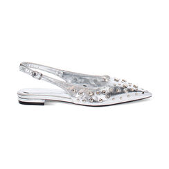 Bailarinas slingback mujer plateadas con tachuelas, Primadonna, 254906053LMARGE035, 001 preview