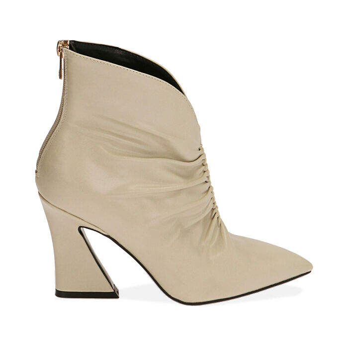 Ankle boots panna, tacco 9 cm , Special Price, 202139309EPPANN036