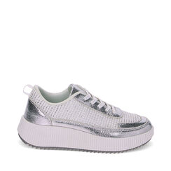 Sneakers in laminato argento, New Collection, 230117102LMARGE035, 001a
