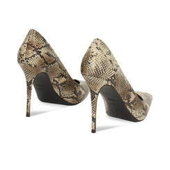 Escarpin beige effet python avec talon de 10 cm, Primadonna, 262130616PTBEIG035, 004 preview