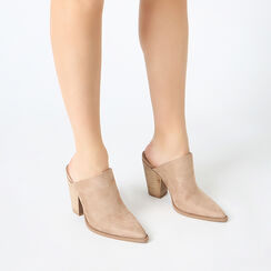 Sabot femme taupe en microfibre, Chaussures, 253086318MFTAUP037, 002 preview