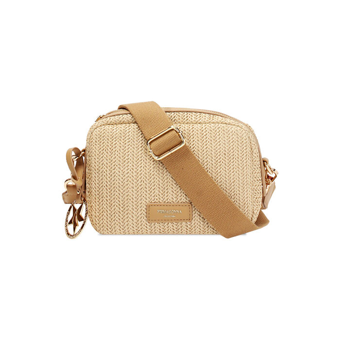 Mini sac beige pour femme en raphia, Primadonna, 255700531RFBEIGUNI