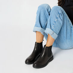 Botín Beatles negros de piel auténtica con suela de goma, Primadonna, 26B810822PENERO035, 002 preview