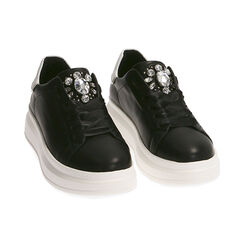 Sneakers nere, suola 4,5 cm , Primadonna, 202806632EPNERO035, 002 preview