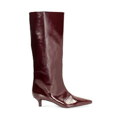 Stivali bordeaux in naplack con tacco 4,3 cm, Primadonna, 264959501NPBORD036, 001a