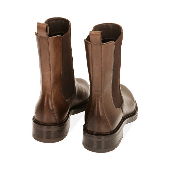 Chelsea boots top femme marron