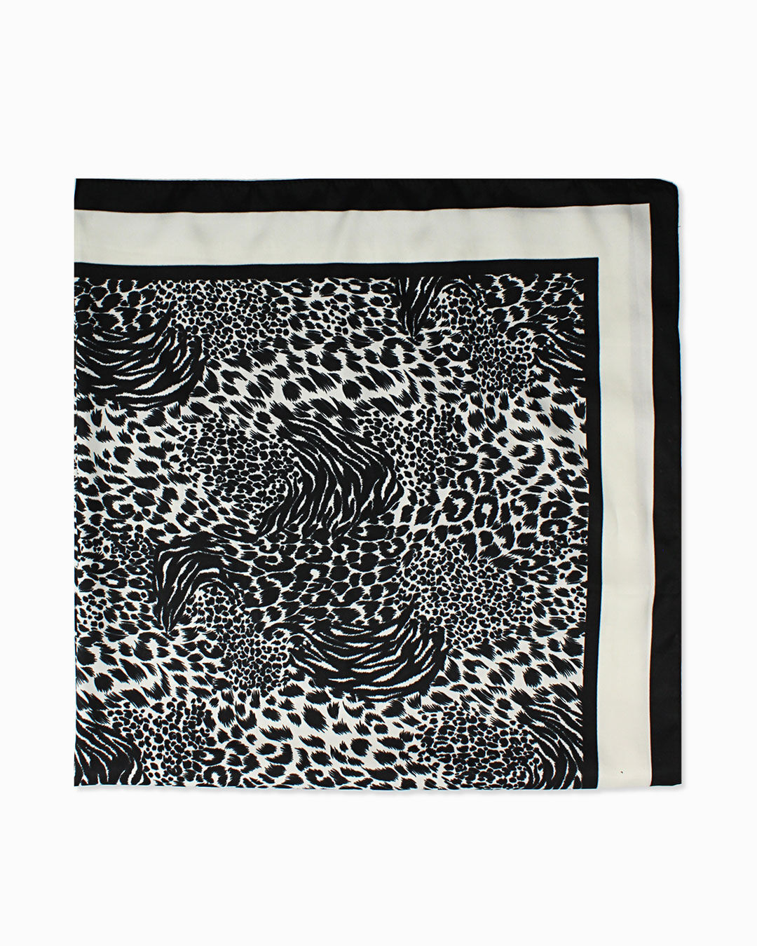 Foulard nero-leopard stampa selvaggia