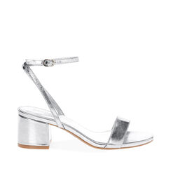 Sandalo donna argentato, tacco 5,5 cm, Primadonna, 252770392LMARGE035, 001a