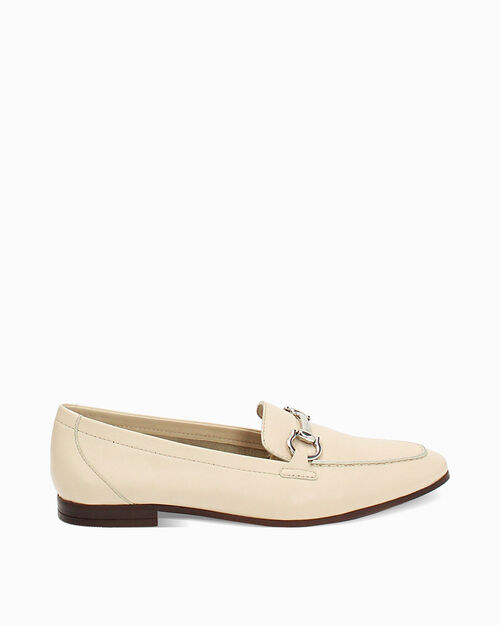 Mocassino panna in pelle, CREAM
