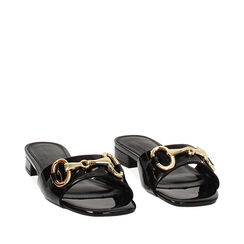 WOMEN SHOES FLAT SYNTHETIC PATENT NERO, Primadonna, 254951308VENERO035, 002a