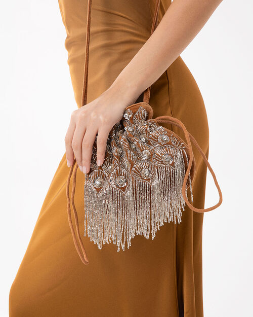 BAG MINI BAG VELVET CAME, CAMEL