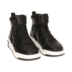 Zapatillas negras, cuña 4 cm, Primadonna, 182818126EPNERO036, 002 preview
