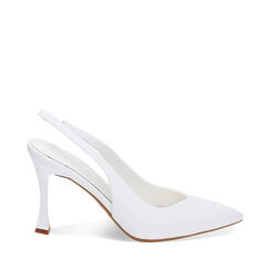 DÉCOLLETÉ SLINGBACK BIANCHE, TALON 9,5 CM, Primadonna, 232102602EPBIAN035, 001a