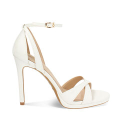 Sandalia con tacón de mujer blanca fashion, Primadonna, 252133436EPBIAN035, 001a