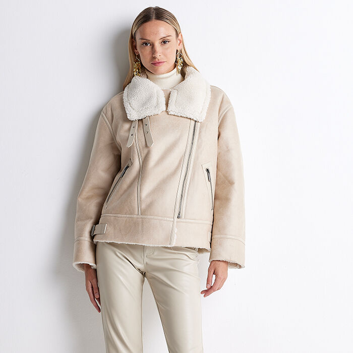 Giacca panna effetto fur, Primadonna, 228502314TSPANNM