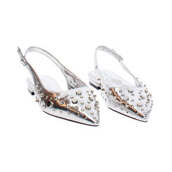 Bailarinas slingback mujer plateadas con tachuelas, Primadonna, 254906053LMARGE035, 003 preview