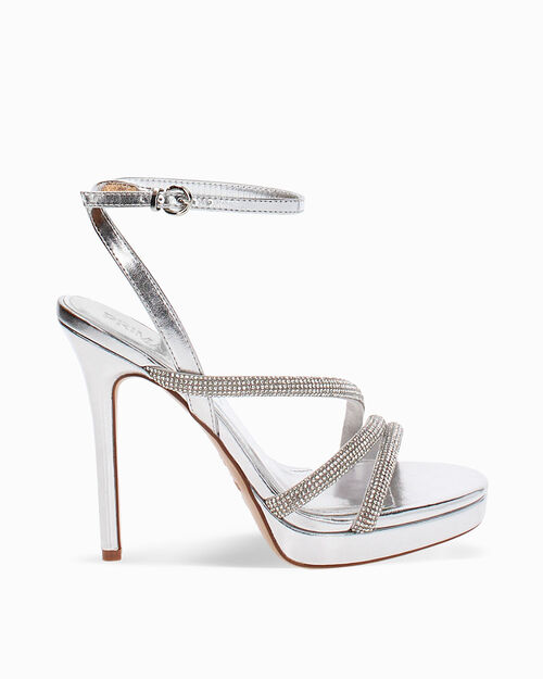 Sandalias plata con tac&oacute;n 11,4 cm, SILVER