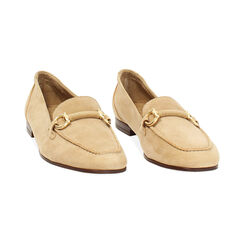 Mocassin taupe en daim, Chaussures, 257725525CMTAUP036, 003 preview