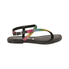 Sandali con strass nero in camoscio, Primadonna, 19A908154CMNERO036, 001 preview