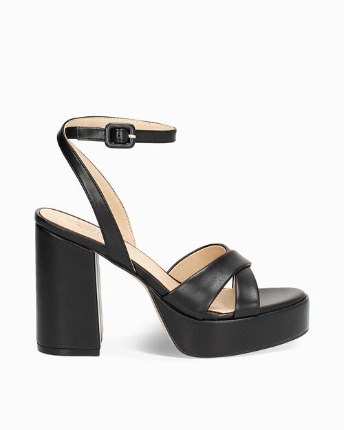 CHAUSSURES POUR FEMMES SANDALE SYNTHETIQ, BLACK