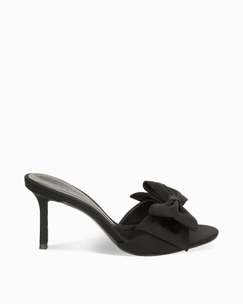 Mules Open Toe nere in lycra, tacco 7,5 cm, BLACK