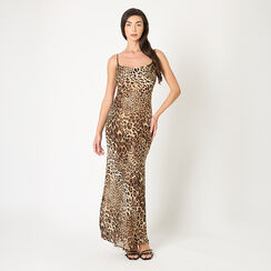 Vestido de mujer leopardo en tejido, Primadonna, 25C910002TSLEOPM, 002a