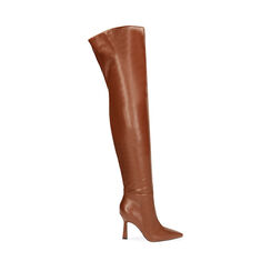 Botas por encima de la rodilla marrones, tacón de 10 cm, Primadonna, 202135908EPMARR035, 001a