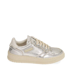 Sneakers argento laminato, suola 4 cm, Primadonna, 20F999215LMARGE035, 001a