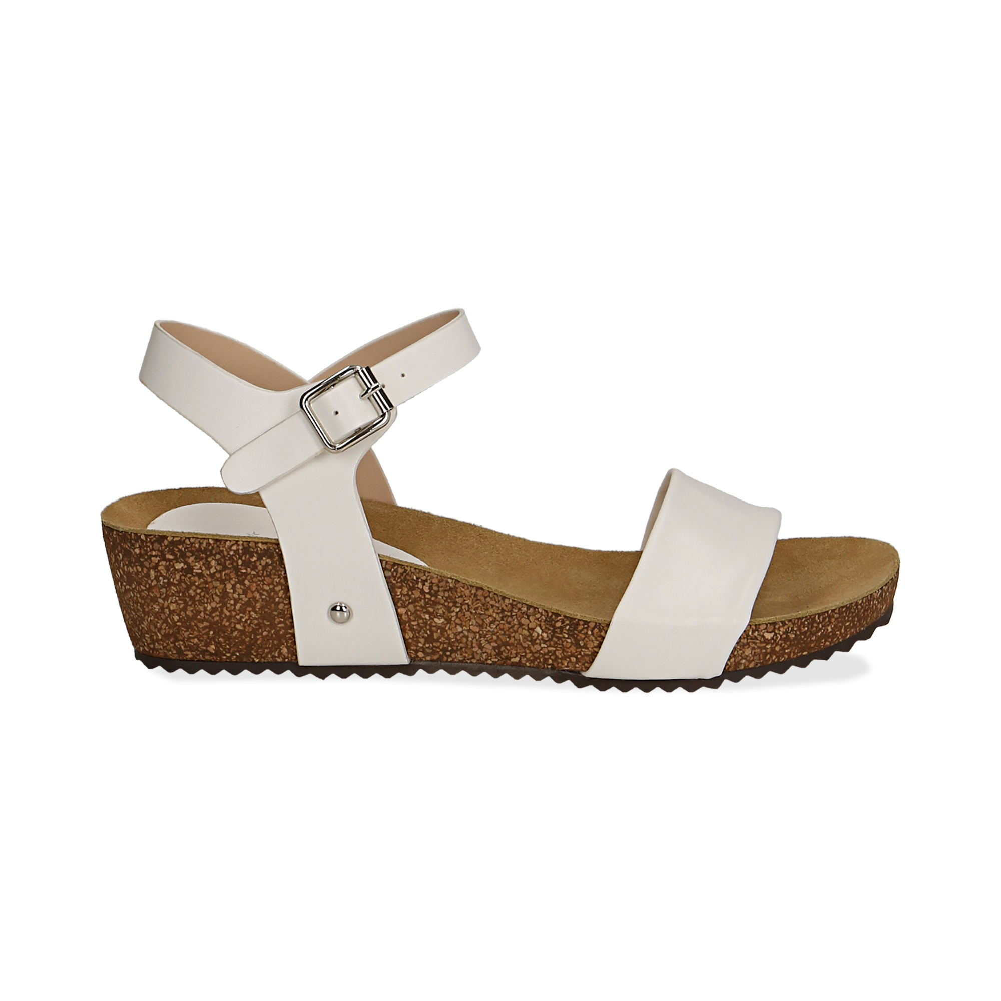 Sandali platform bianchi, zeppa in sughero 4 cm donna | Primadonna  Collection