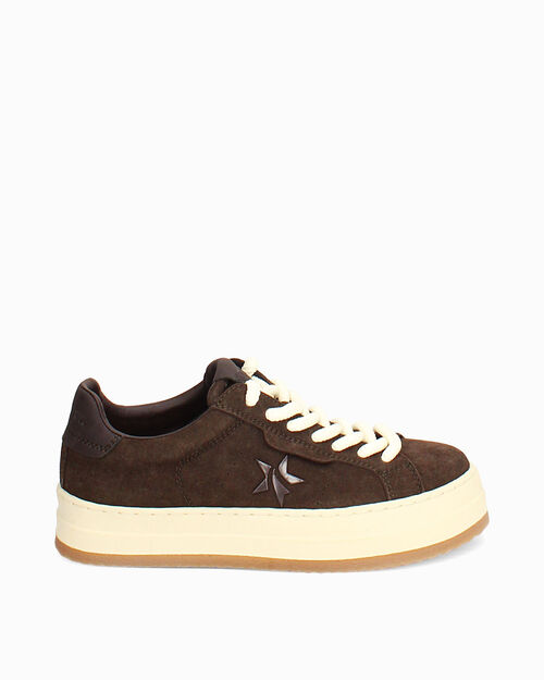 Sneakers marr&oacute;n oscuro tac&oacute;n 3,6 cm, DK BROWN