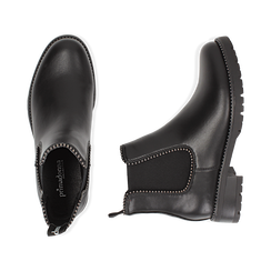 Chelsea boots neri in eco-pelle con micro boules, Scarpe, 140691301EPNERO036, 003 preview