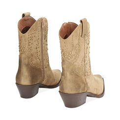 Tronchetto texano in microfibra taupe, Primadonna, 24M547006MFTAUP035, 003 preview