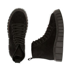 Sneakers nere in camoscio, platform 4 cm , Special Price, 18A504002CMNERO036, 003 preview