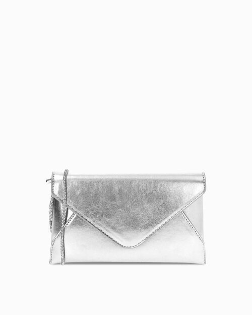 Borsa a tracolla argento con pietre scintillanti, SILVER